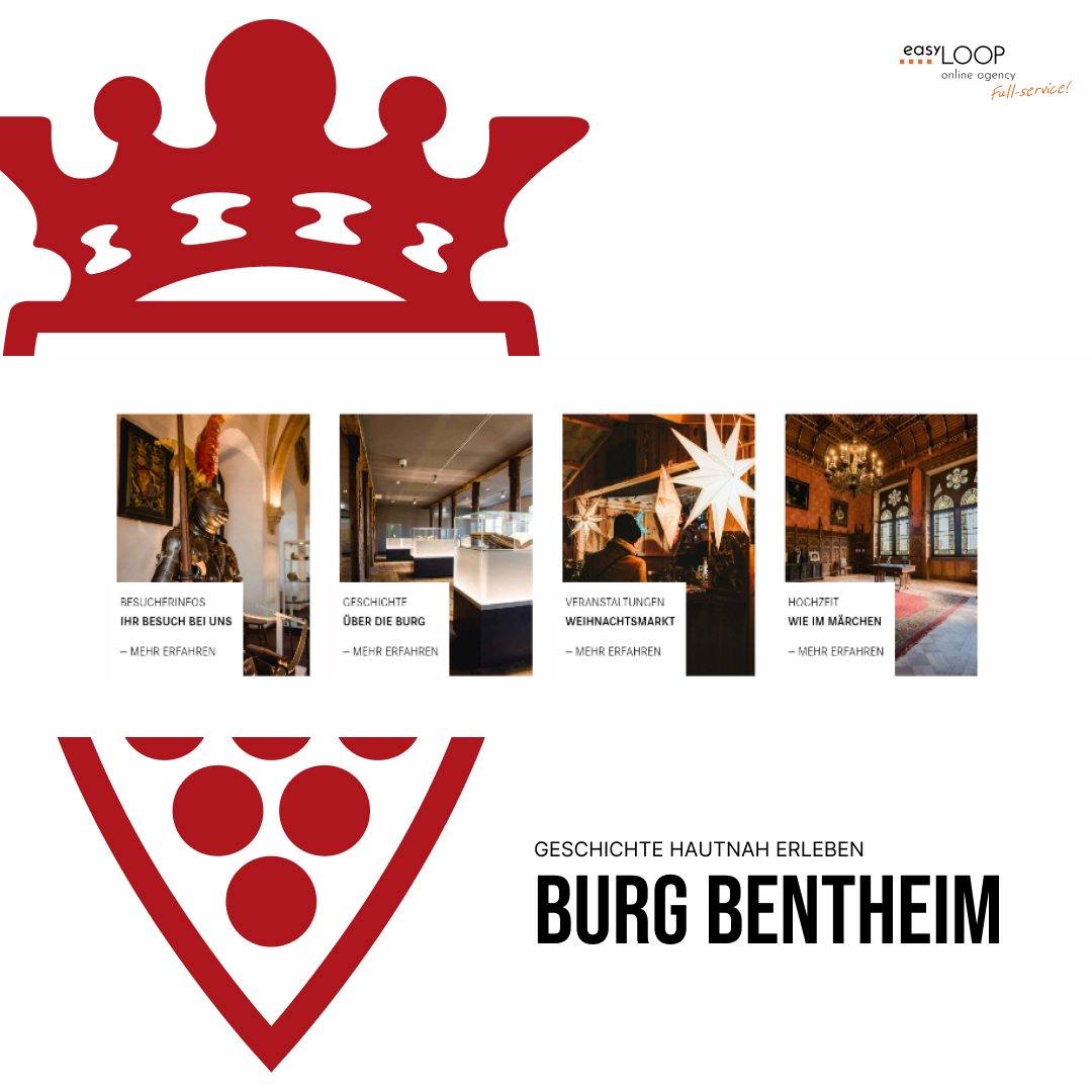 Präsentation einer Website - burg-bentheim.de, die Barrierefreiheit Anwendungen nutzt