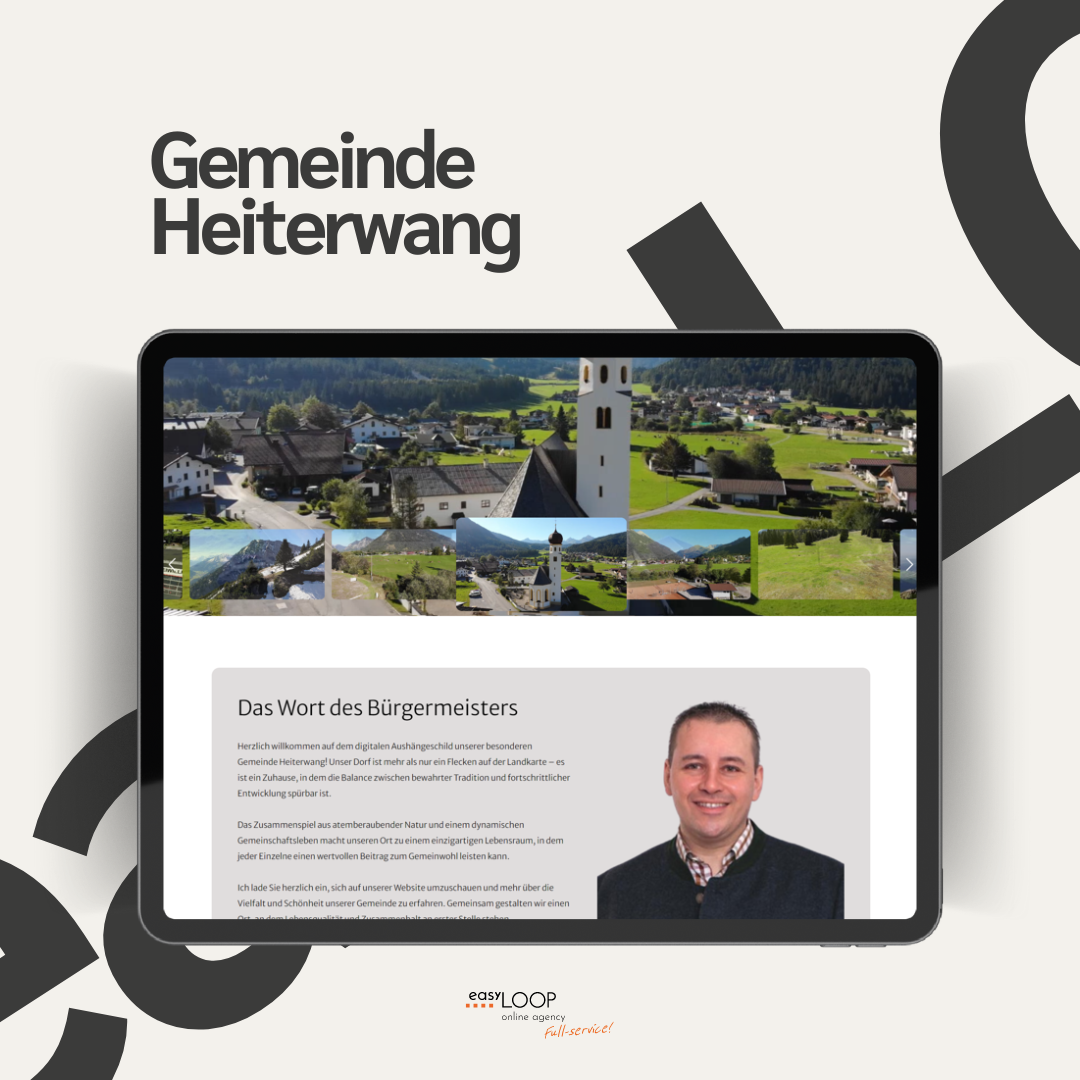 Präsentation einer Website - heiterwang.gv.at, die Barrierefreiheit Anwendungen nutzt