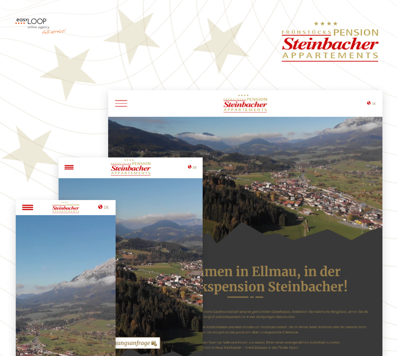 Präsentation einer Website - steinbacher-ellmau.at, die Barrierefreiheit Anwendungen nutzt